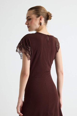 Vestido trapecio - Marrón