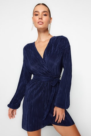 Vestido cruzado - Azul