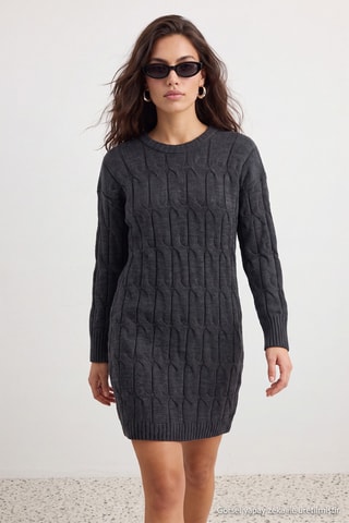 Vestido jersey - Gris oscuro