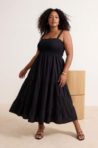 Vestido largo sin mangas - Negro