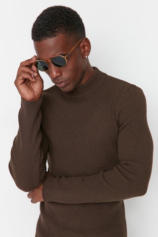 Jersey slim fit - Marrón