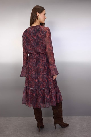 Vestido evasé - Burdeos