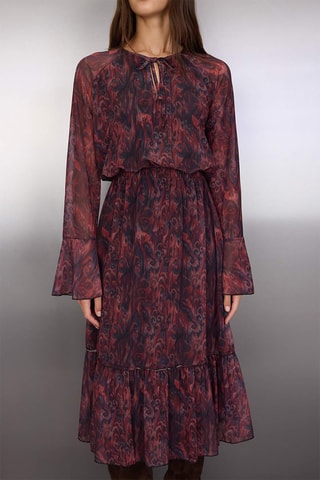 Vestido evasé - Burdeos