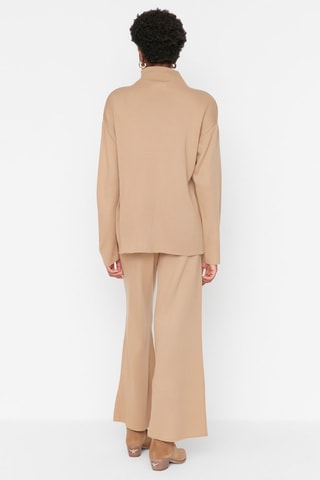 Jersey y pantalón wide leg - Marrón