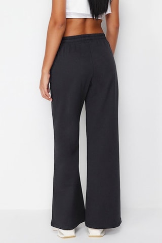 Pantalón wide leg de tiro alto - Gris