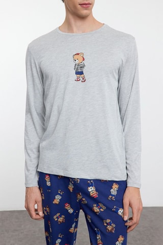 Pijama - Azul y gris