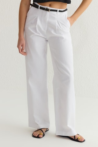 Pantalón recto - Blanco