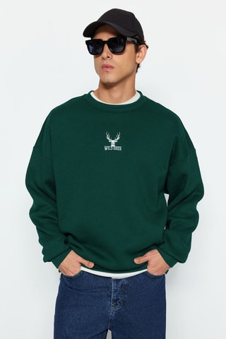 Sudadera oversize - Blanco y verde
