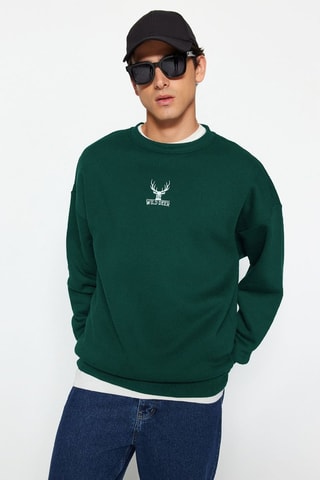 Sudadera oversize - Blanco y verde