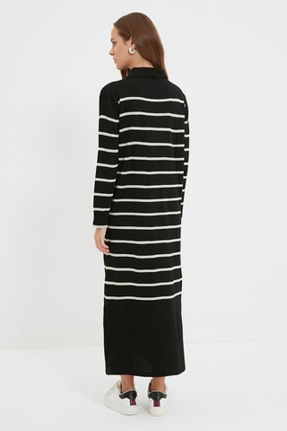 Vestido jersey - Blanco y negro
