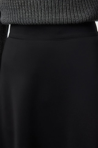 Falda midi de talle alto - Negro