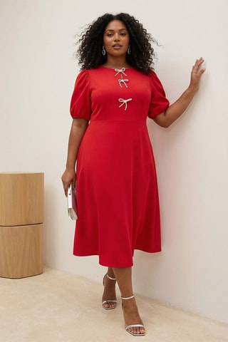 Vestido midi - Rojo