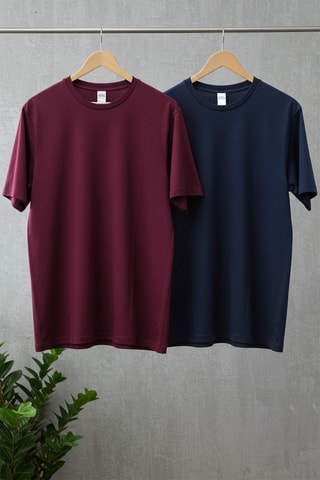2 camisetas oversize - Burdeos