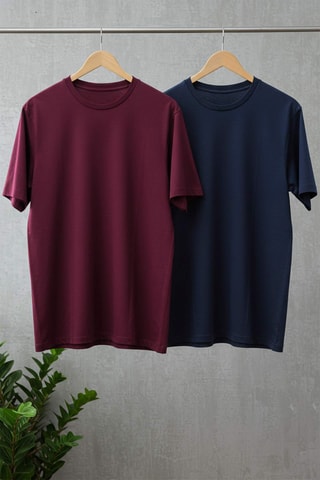 2 camisetas oversize - Burdeos