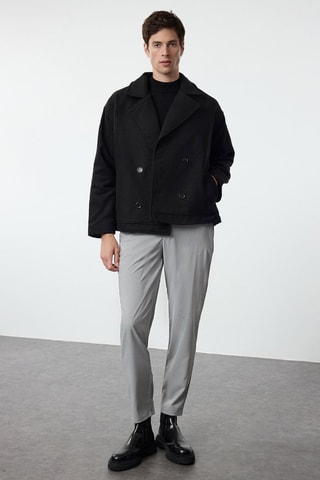 Abrigo marinero regular fit - Negro