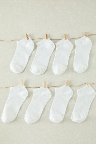 8 pares de calcetines - Blanco, rojo, verde y marrón