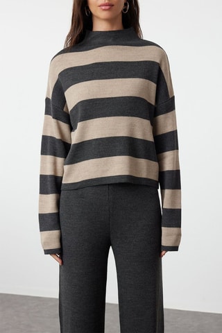 Jersey y pantalón - Beige y gris
