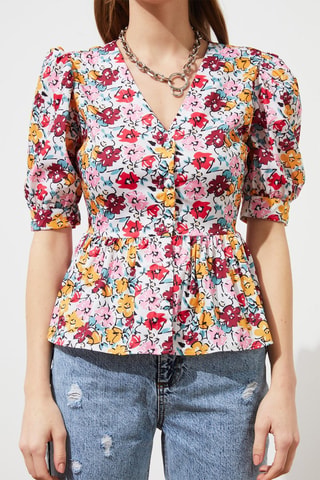 Camisa - Blanco, rojo, amarillo y rosa