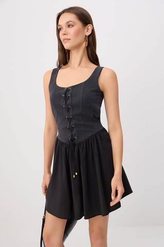 Vestido evasé - Negro