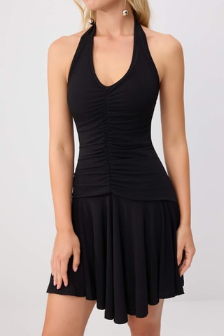 Vestido drapeado - Negro