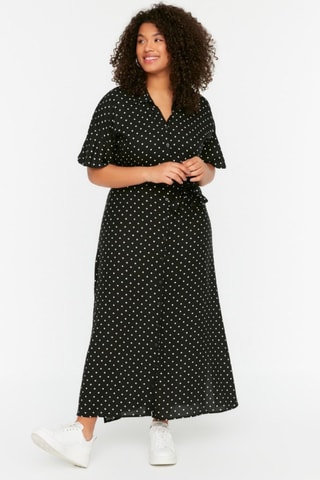 Vestido midi - Blanco y negro