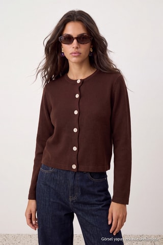 Cárdigan regular fit - Marrón