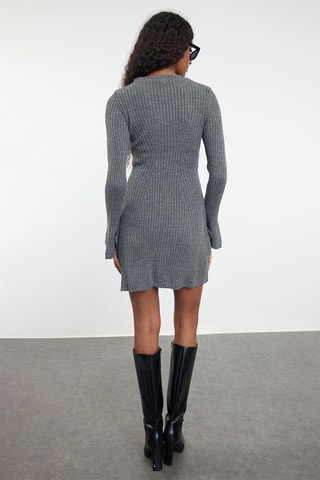 Vestido trapecio regular fit - Gris