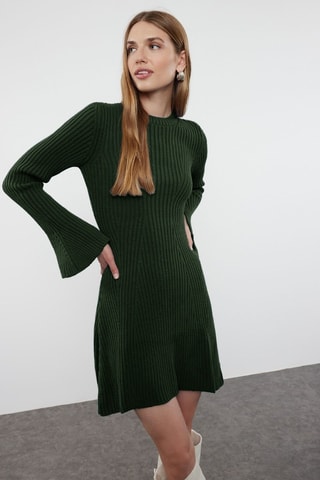 Vestido trapecio regular fit - Verde