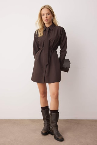 Vestido recto - Marrón