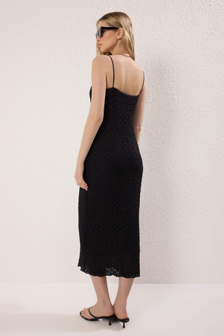 Vestido de tubo de encaje - Negro