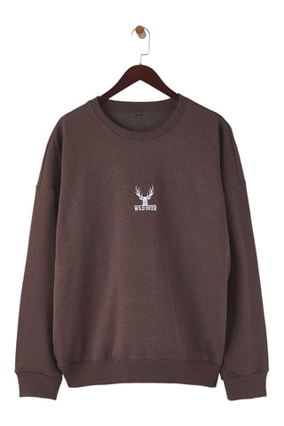 Sudadera oversize - Blanco y marrón