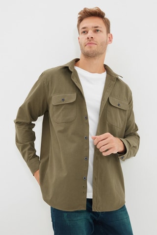 Sobrecamisa regular fit - Caqui
