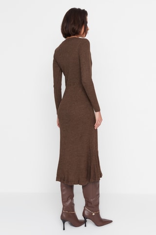 Vestido jersey - Marrón