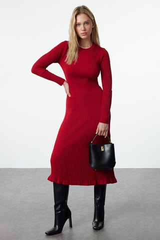 Vestido jersey - Rojo