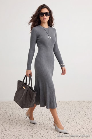 Vestido jersey - Gris oscuro