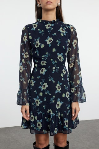 Vestido avolantado - Azul oscuro