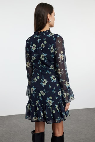 Vestido avolantado - Azul oscuro