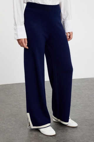 Cárdigan y pantalón regular fit - Blanco y azul