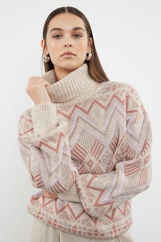 Jersey oversize - Beige y rosa