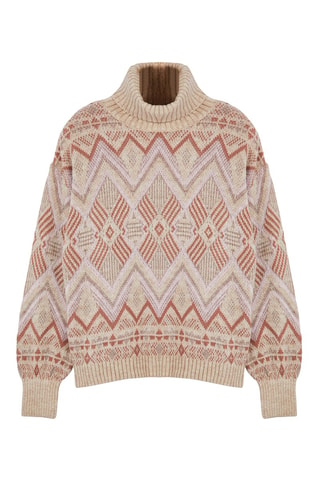 Jersey oversize - Beige y rosa