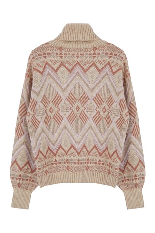 Jersey oversize - Beige y rosa
