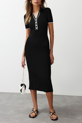 Vestido polo - Blanco y negro