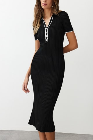 Vestido polo - Blanco y negro