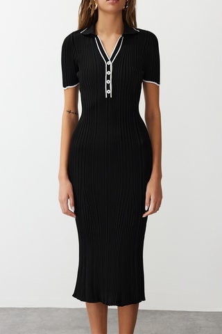 Vestido polo - Blanco y negro