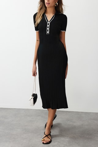 Vestido polo - Blanco y negro