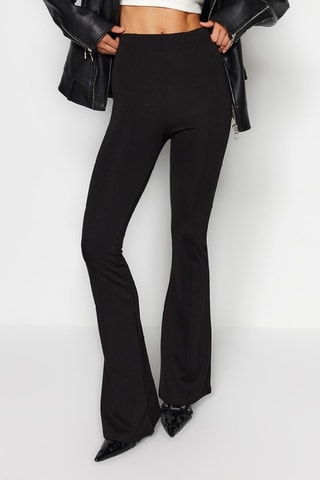 Pantalón flare de tiro alto - Negro