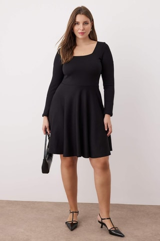 Vestido evasé - Negro