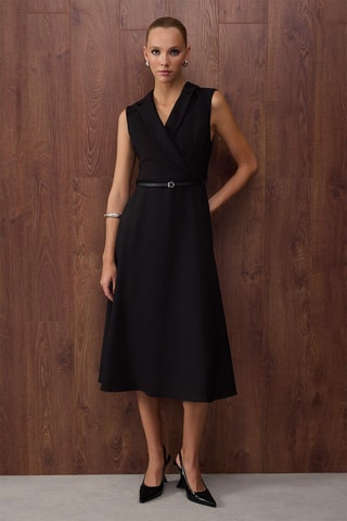 Vestido midi - Negro