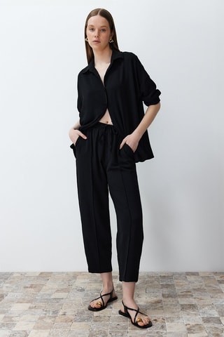 Camisa y pantalón de tiro alto - Negro