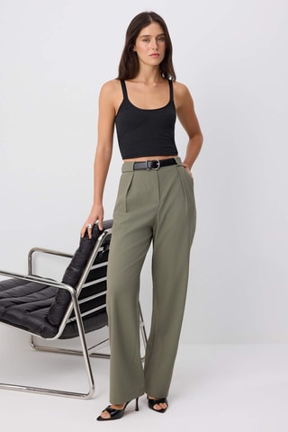 Pantalón recto - Caqui
